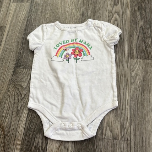 Garanimals White and Green Bodysuit with Snap Closures - Picture 1 of 1